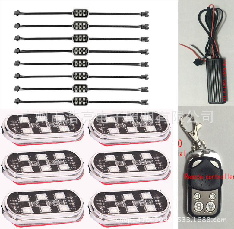 廠傢直銷/ 摩托車RGB燈/皮卡車後備箱燈/哈雷摩托車遙控燈/底盤燈工廠,批發,進口,代購