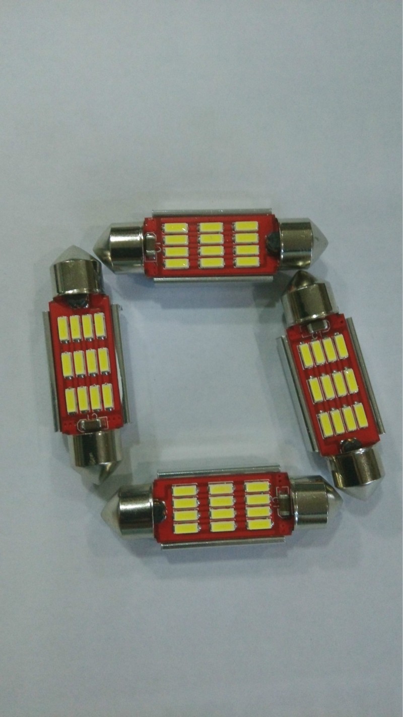 汽車燈 解碼恒流雙尖12SMD-高亮4014牌照燈 閱讀燈 車廂燈批發・進口・工廠・代買・代購