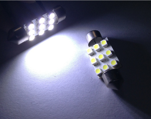 雙尖-9SMD-1210閱讀燈/車頂燈/牌照燈/後備箱燈 led汽車燈泡工廠,批發,進口,代購