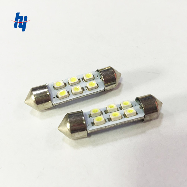 雙尖 6SMD 1210 3528 LED 車廂燈 車頂燈 閱讀燈 牌照燈 後備箱燈工廠,批發,進口,代購