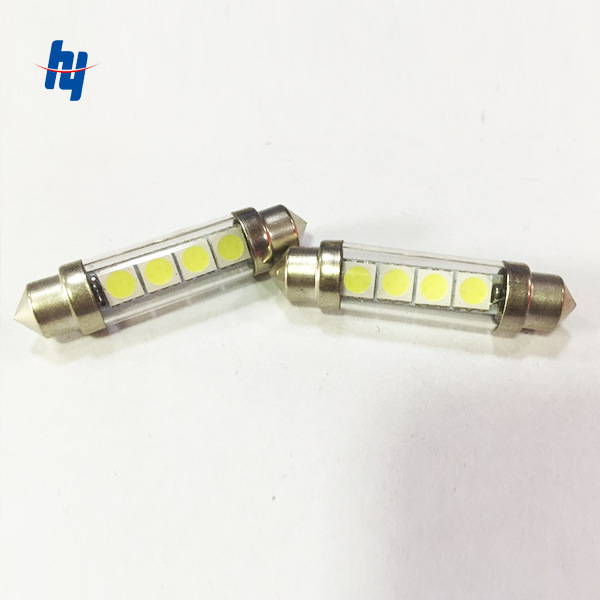 直銷42MM-4smd 雙尖套管燈汽車LED帶塑料管5050牌照燈閱讀燈工廠,批發,進口,代購