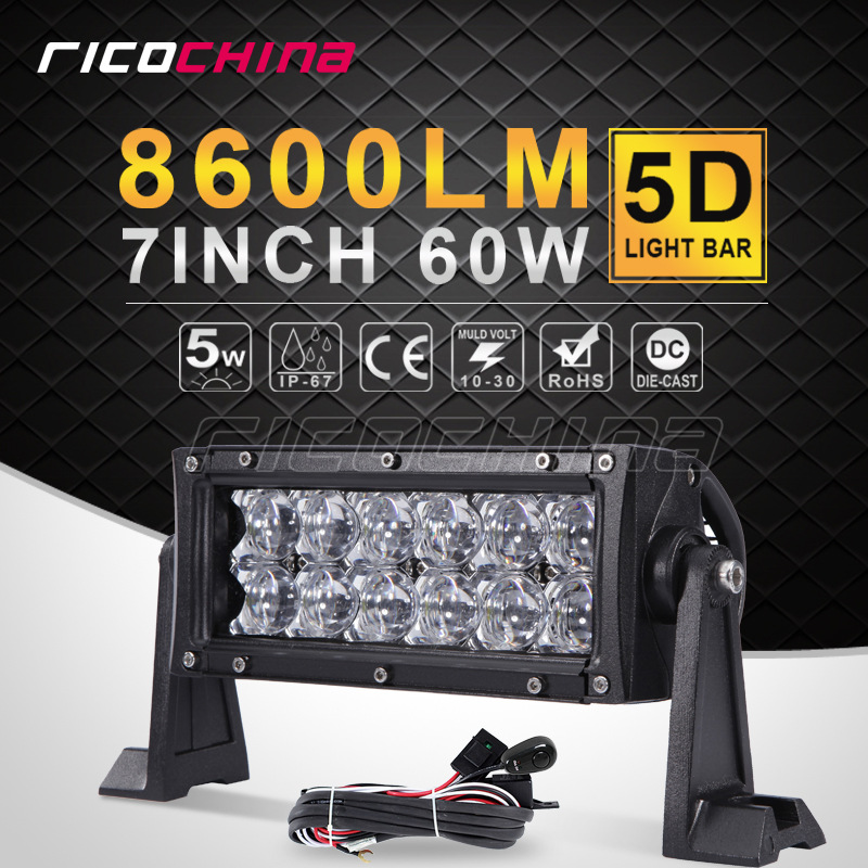 5D 60W LED light bar 長條燈 雙排 CREE 魚眼凸透鏡 工程 射燈工廠,批發,進口,代購