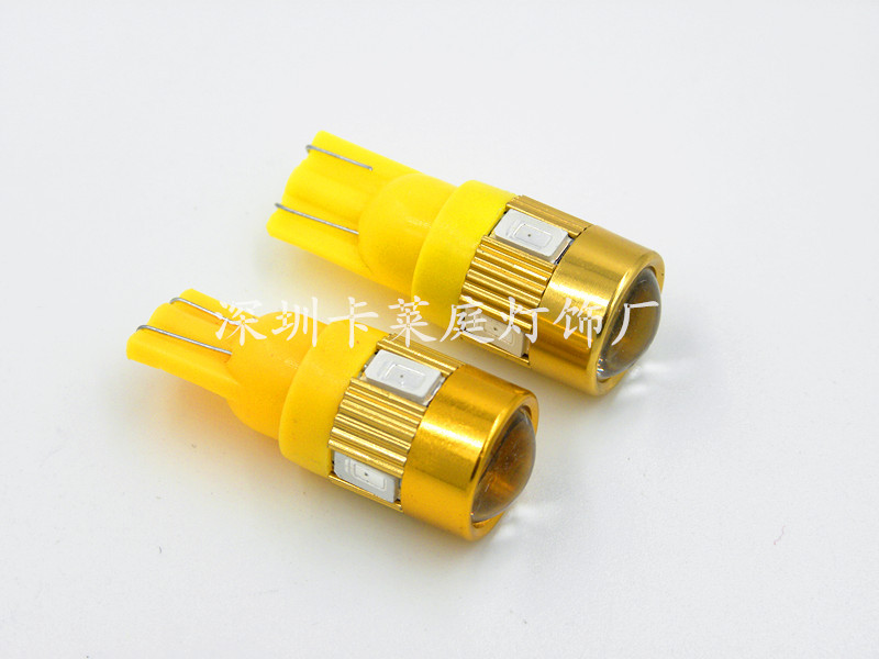 廠傢直銷/ 機表燈/ 牌照燈 T10-6SMD-5630 LED示寬燈 有色鋁工廠,批發,進口,代購