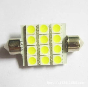 42mm雙尖12SMD 5050 LED室內燈 車頂燈 閱讀燈 車牌燈尾箱燈工廠,批發,進口,代購