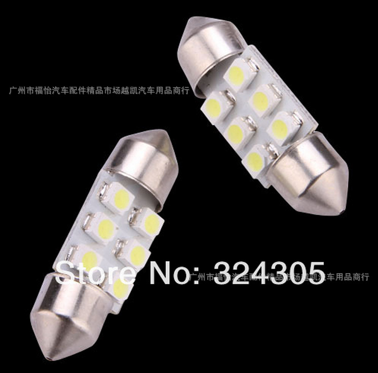 LED雙尖車頂燈 雙尖燈-6SMD -1210 牌照燈 閱讀燈1210 車頂燈LED工廠,批發,進口,代購