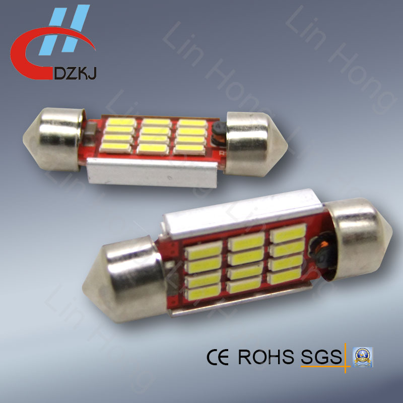 雙尖39MM 12SMD 4014 9-30V恒流恒亮解碼閱讀燈牌照燈工廠,批發,進口,代購