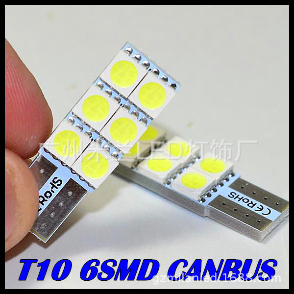 T10 5050三芯片 6SMD 無極性 汽車LED燈泡/示寬燈/後備箱燈工廠,批發,進口,代購