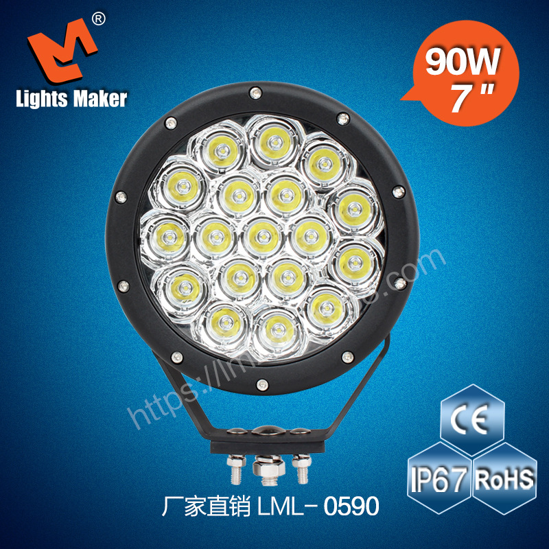 LED 越野射燈 前杠燈 改裝燈 倒車燈  車頂燈90W大燈前照燈工廠,批發,進口,代購