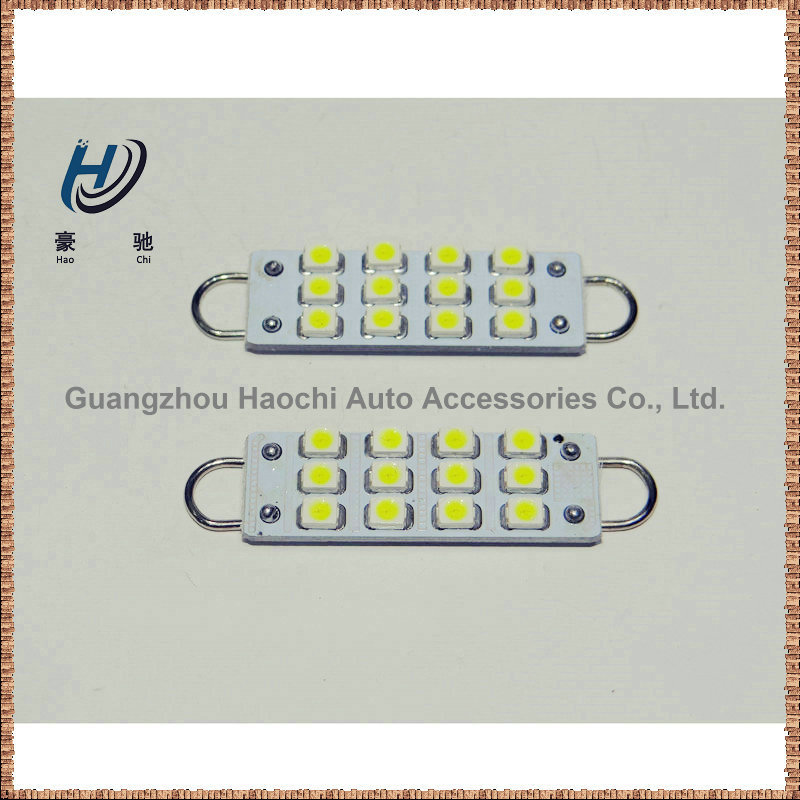 新款熱銷 44mm 12SMD 1210 雙弧環汽車雙尖LED車廂燈 車頂燈工廠,批發,進口,代購