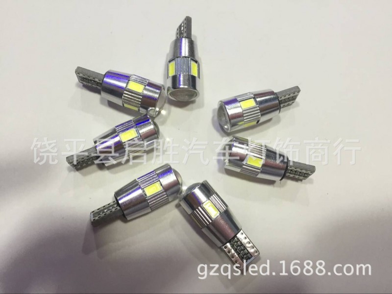 t10-6SMD-5630/5730解碼車燈6SMD LED示寬燈CANBUS機表燈 牌照燈工廠,批發,進口,代購