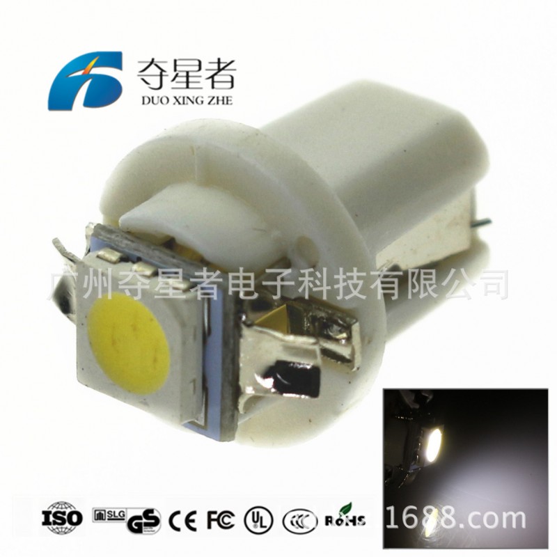 生產汽車LED小燈 T5 B8.5-5050-1SMD 汽車LED機表燈 12V指示燈工廠,批發,進口,代購