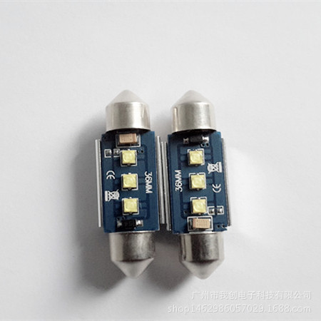 CREE 3SMD恒流超解碼無極高亮雙尖31 36 39 42mm led閱讀燈牌照燈工廠,批發,進口,代購