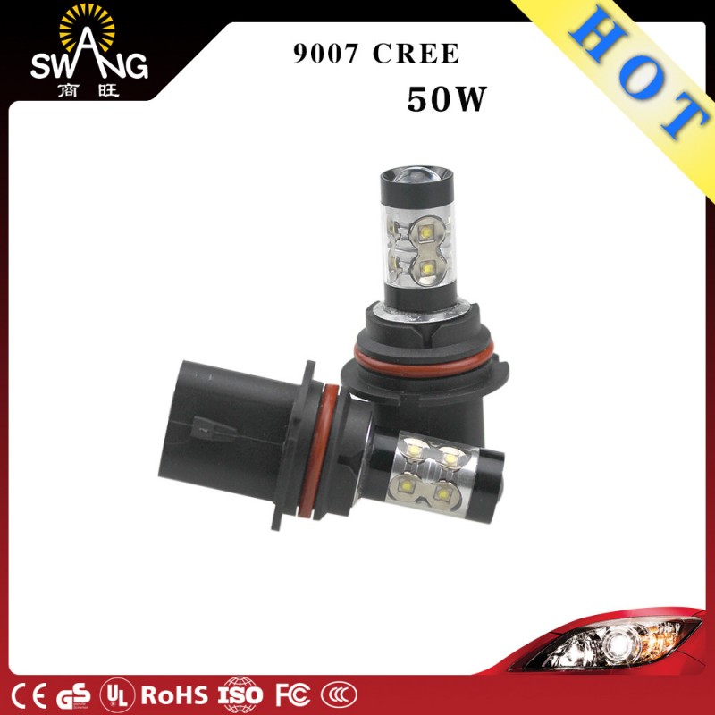 廠傢直銷 汽車LED大功率霧燈 9007 cree 50W 10SMD 車燈 黑色外殼工廠,批發,進口,代購