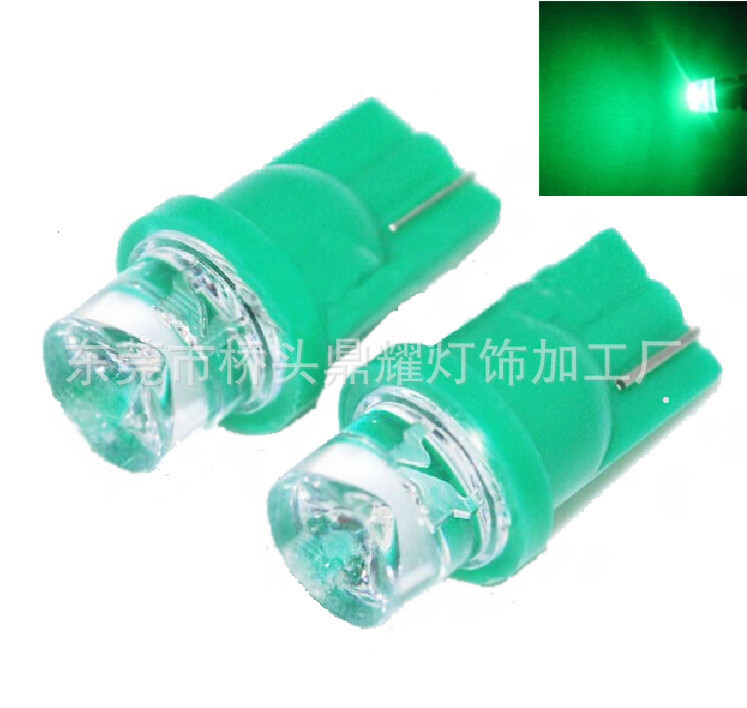 T10凹頭LED燈泡 圓頭 1.5W汽車機表/示寬燈 綠光12V DC工廠,批發,進口,代購