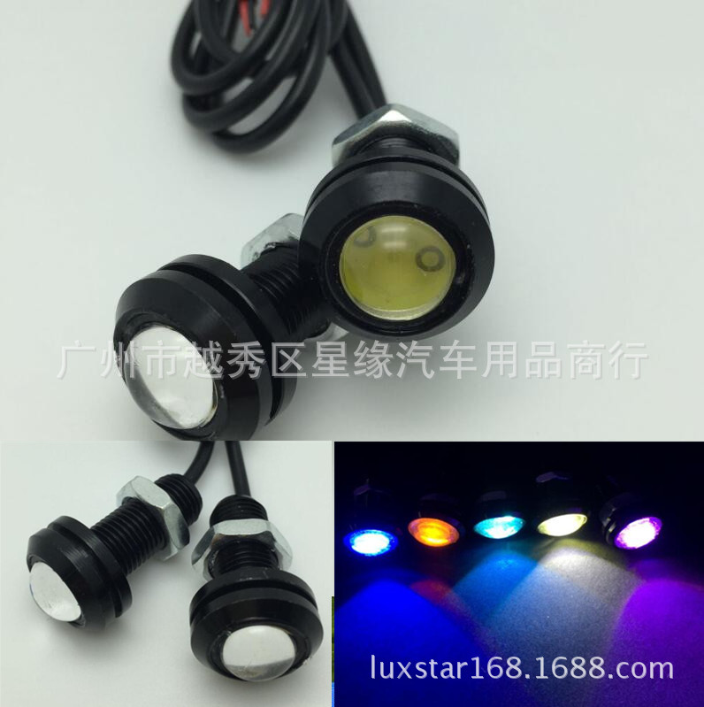 汽車改裝LED鷹眼燈帶螺絲18MM1.5W大功率高亮度帶鋁件透鏡12V24V工廠,批發,進口,代購