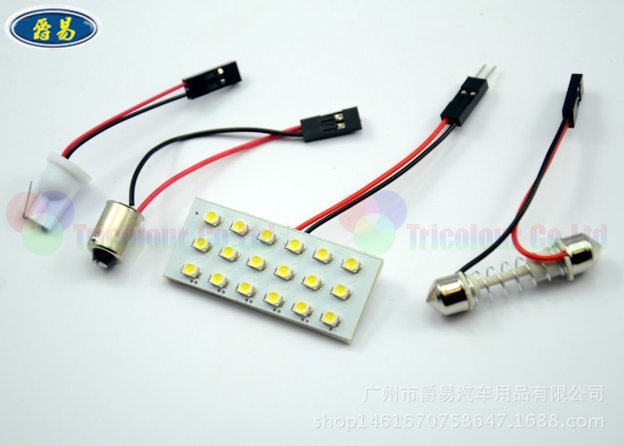 工廠直銷 汽車led車頂燈 3528 18SMD led汽車閱讀燈 雙尖T10 BA9S工廠,批發,進口,代購