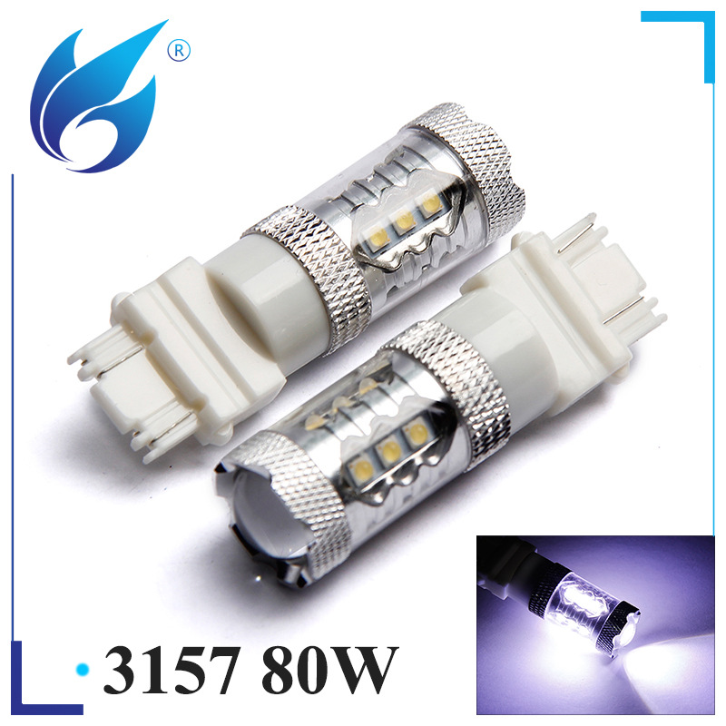 汽車LED剎車燈燈泡 3157剎車燈 高亮T25 CREE 80W 16SMD 剎車燈工廠,批發,進口,代購