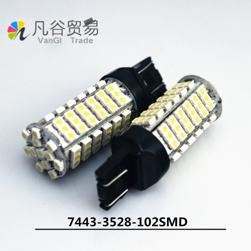 汽車LED燈 led剎車燈 轉向燈7443 T20 102SMD超高亮全方位散光工廠,批發,進口,代購