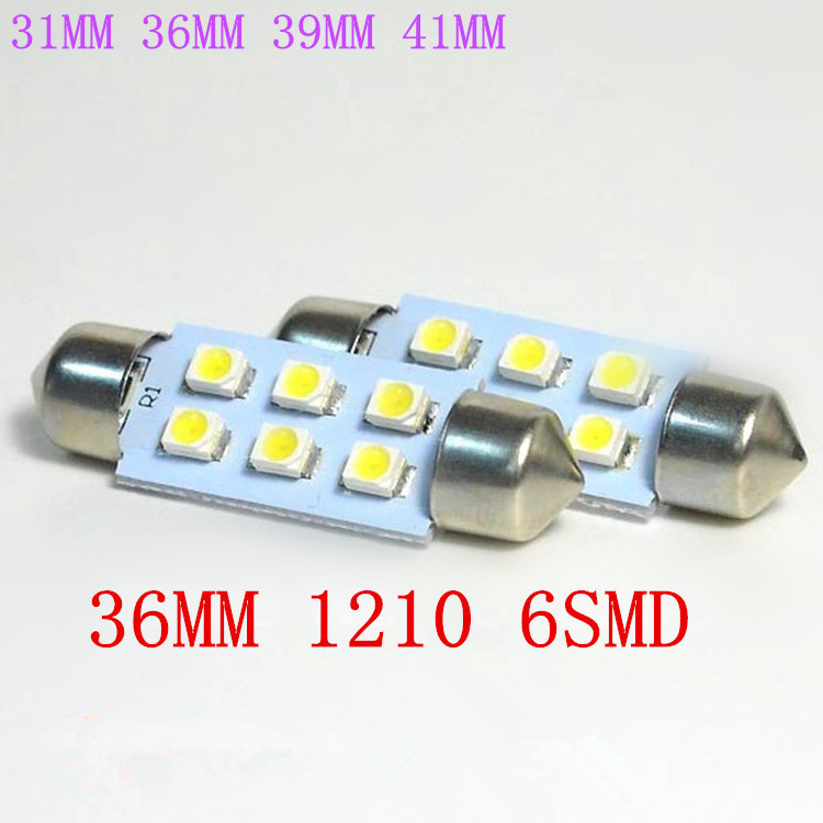 雙尖燈汽車 31mm 6SMD 1210 12v改裝車廂閱讀燈 牌照燈車頂燈工廠,批發,進口,代購