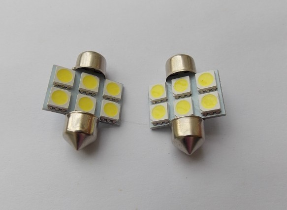 C5W 車頂燈 LED 閱讀燈 行李箱燈 牌照燈 腳底燈6SMD 雙尖 31mm工廠,批發,進口,代購