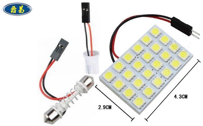 汽車LED閱讀燈高亮5050芯片 24smd 板燈 T10 雙尖 BA9S led車頂燈工廠,批發,進口,代購