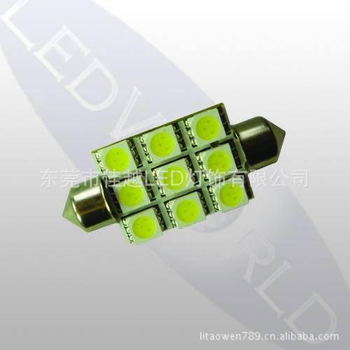 供應全系列LED汽車燈及汽車配件圖 雙尖-50-6SMD-42MM-W工廠,批發,進口,代購