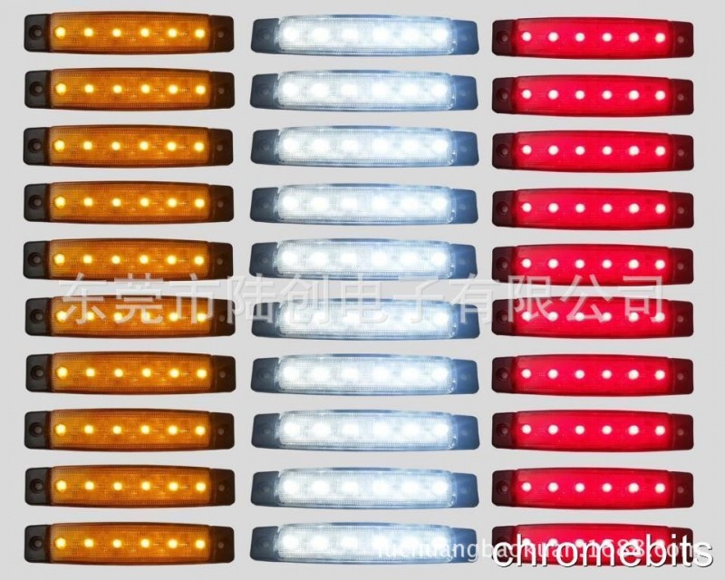 12V 6LED 貼片白色黃色紅色側標志燈 拖車燈 卡車邊燈 信號燈工廠,批發,進口,代購