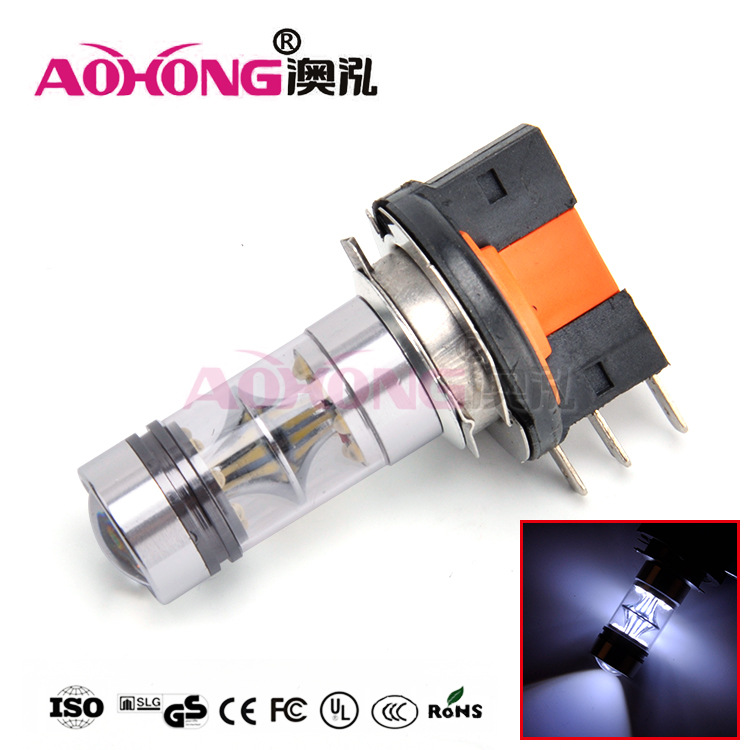 生產 汽車大功率霧燈 100W H15前霧燈 夏普 20LED 12v-24v 改裝燈工廠,批發,進口,代購