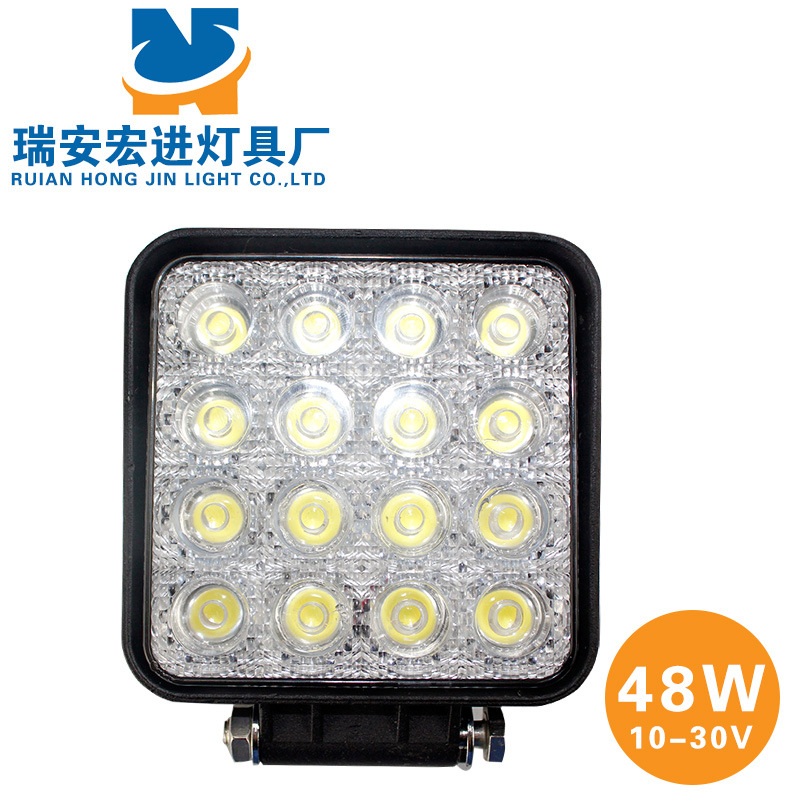 48W LED工作燈 方形工程機械檢修燈 LED作業燈可選聚光/泛光 防水工廠,批發,進口,代購