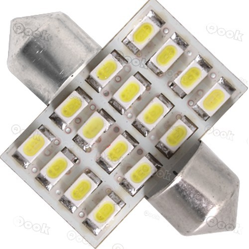 雙尖燈 31mm 12V 3528SMD 16珠LED 白光  (JHBZ52)工廠,批發,進口,代購