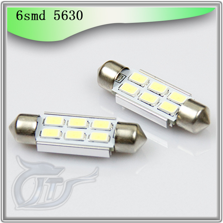 雙尖5630-6SMD -39mm 高亮LED閱讀燈 雙尖帶解碼 車頂燈 LED燈工廠,批發,進口,代購