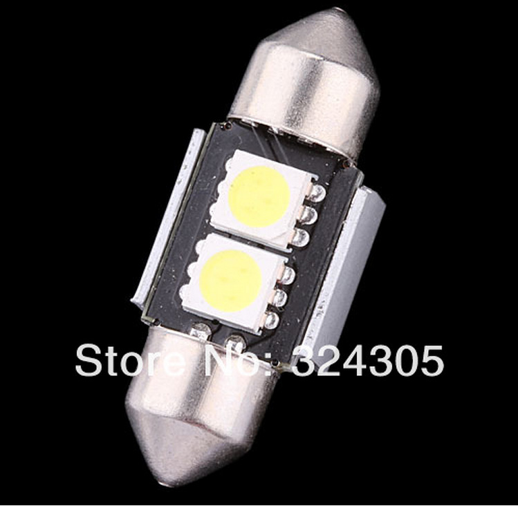 汽車超亮LED雙尖 2SMD-5050-31MM canbus 寶馬專用帶散工廠,批發,進口,代購