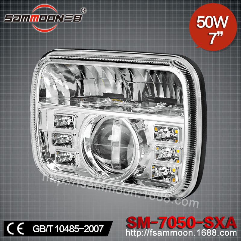 7英寸方形LED車前燈 suv led車頂燈 LED遠近光燈SM-7050-SXA工廠,批發,進口,代購