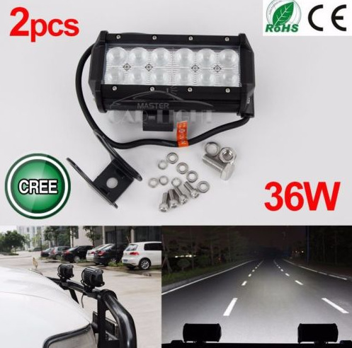 2個7寸36W CREE LED工作燈BAR防水工作燈 jeep專用SUV車燈工廠,批發,進口,代購