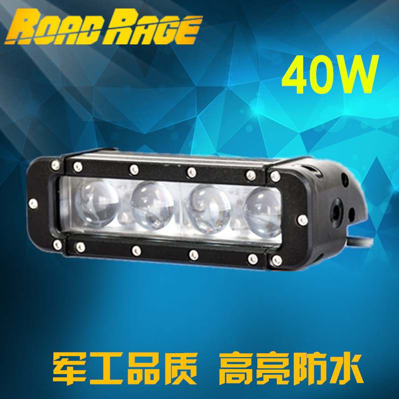 40W led長條燈 LED工作燈 ATV越野汽車頂燈 4D魚眼凸透鏡射燈工廠,批發,進口,代購