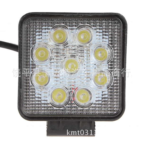 工廠直銷 led工作燈 檢修燈 4寸方形 27W 9led 12-24V 越野車燈工廠,批發,進口,代購