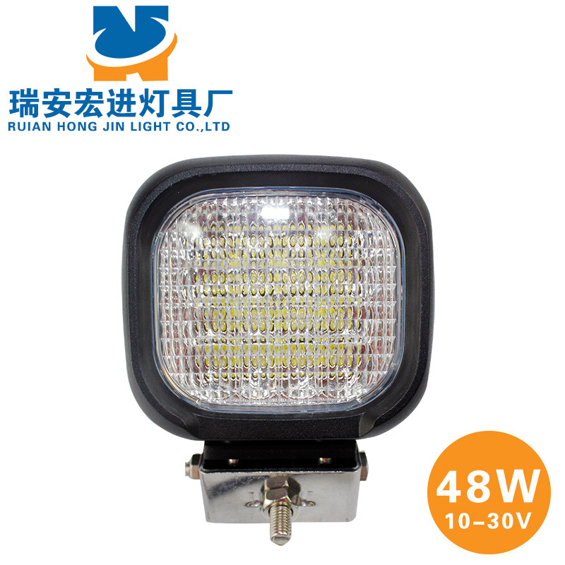 熱銷48W LED汽車工作燈 工程車大燈 收割機前照燈 5寸方形工作燈工廠,批發,進口,代購