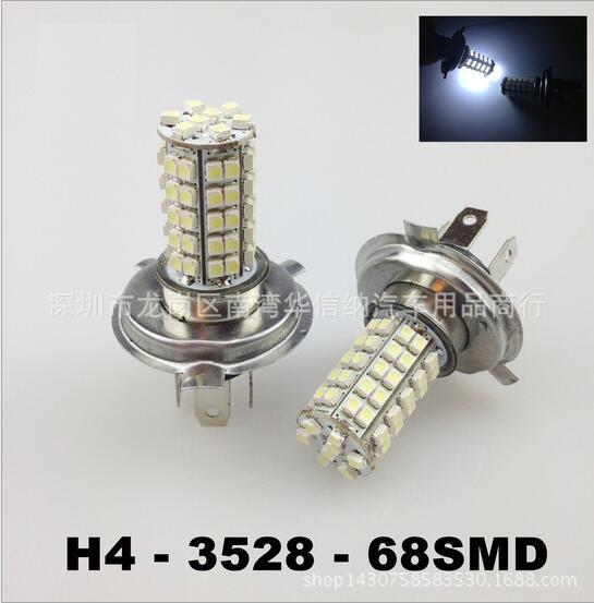 汽車led霧燈 H4 68燈霧燈 3528 68SMD H4前照燈 摩托車LED大燈工廠,批發,進口,代購