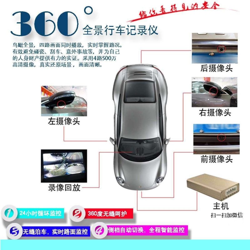 鳥瞰360°全景泊車可視系統 汽車四周360度的實時影像 攝影系統工廠,批發,進口,代購