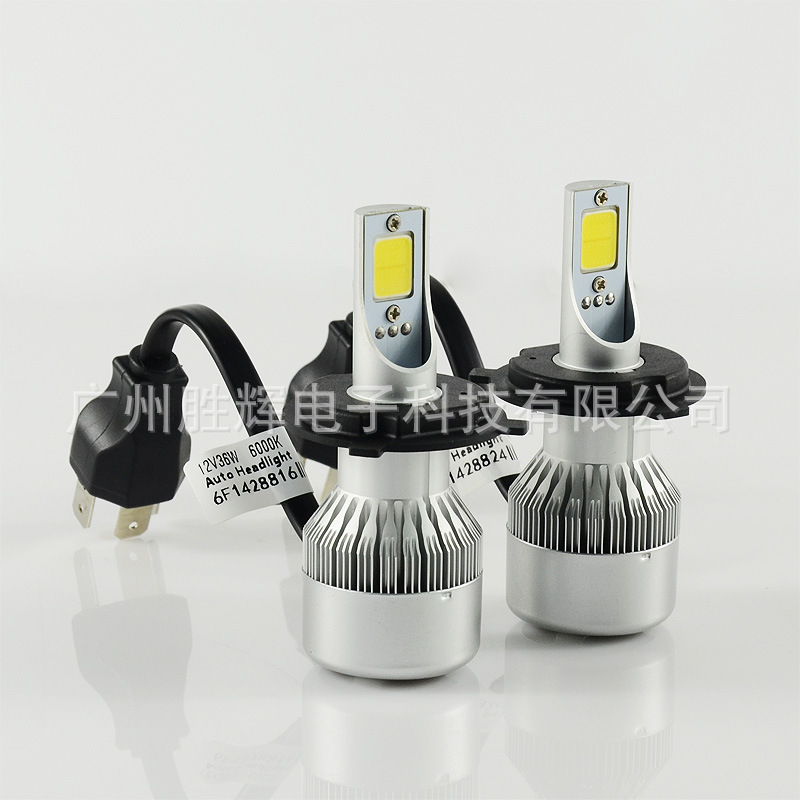 H4 led大燈 遠光燈近燈 一體化汽車前大燈 COB 2SMD 36W工廠,批發,進口,代購