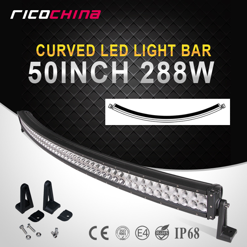 288W led light bar 雙排長條彎燈50" LED越野車頂燈 改裝車燈工廠,批發,進口,代購