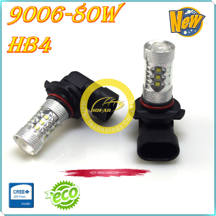 9006 HB4 80W 正品CREE 12v 24v恒流高亮 汽車LED燈 大功率防霧燈工廠,批發,進口,代購