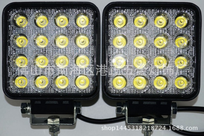 48W LED工作燈16*3WLED晶元燈珠 泛光聚光 防震防水 越野車燈工廠,批發,進口,代購