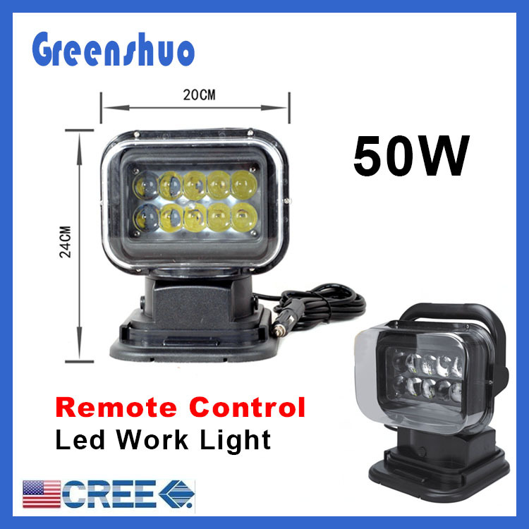 新款50W cree led汽車遙控燈 車截遙控探照燈 搜索燈 車燈led工廠,批發,進口,代購