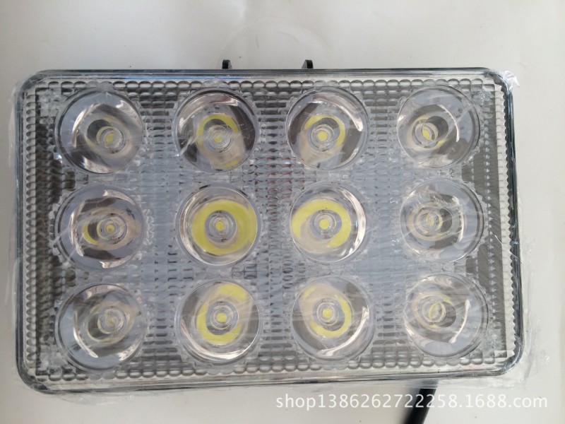 汽車裝載機農用車燈具電器用品LED五寸12珠36W方燈龐口農機配件工廠,批發,進口,代購