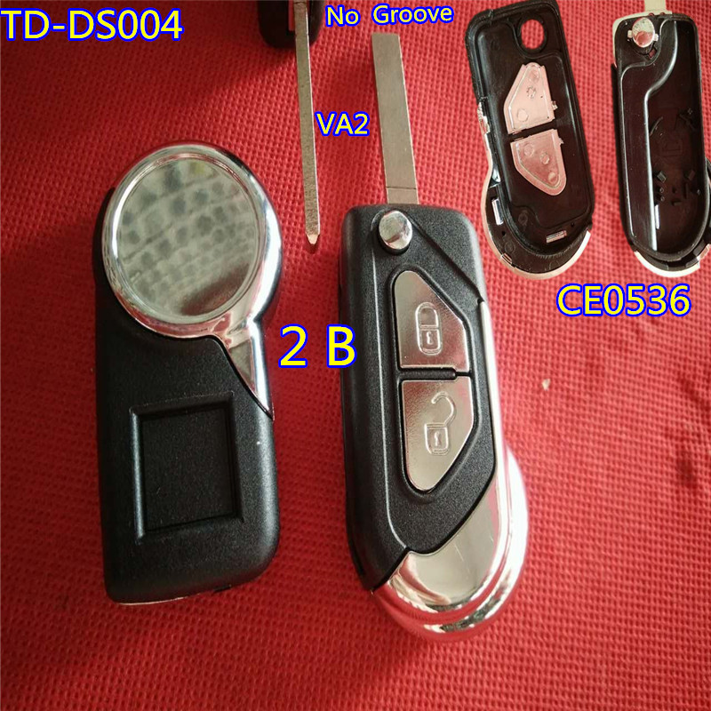 車鑰匙適用於DS折疊鑰匙殼2鍵無曹有電池座CE0536 VA2批發・進口・工廠・代買・代購