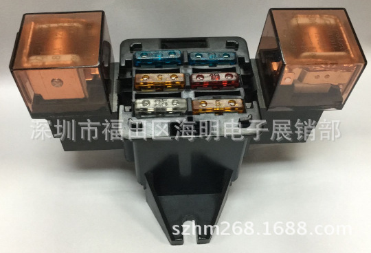 汽車保險盒 6路帶繼電器座 汽車燈光改裝盒保險片座保險盒總成工廠,批發,進口,代購