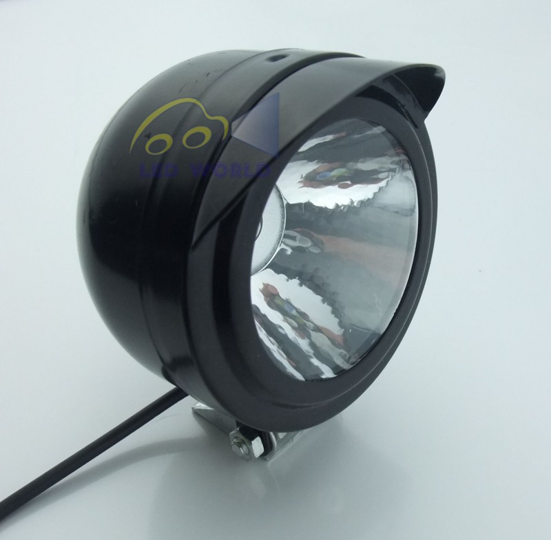 摩托電動車改裝件LED前大燈長亮黑殼帽沿射燈12V-80V工廠,批發,進口,代購