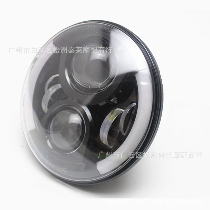 摩托車改裝大燈汽車大燈 7英寸60W汽摩通用LED天使眼大燈配解碼器工廠,批發,進口,代購