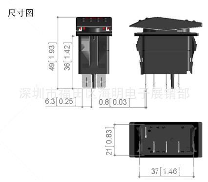 汽車改裝開關大巴公交船型開關電源按鈕開關帶LED燈正品12V24V工廠,批發,進口,代購